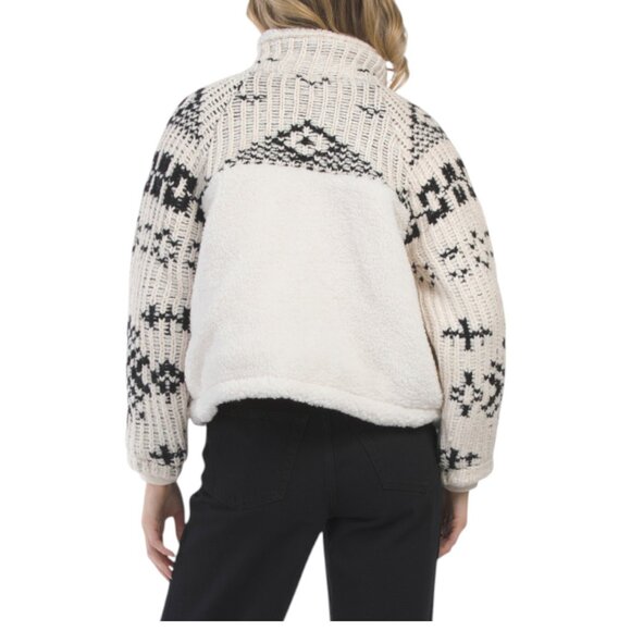 BLANK NYC Ivory Sherpa And Sweater Puffer Coat - Picture 2 of 2